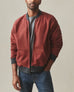 Men's Fleece Bomber Jacket - Russet Brown Black